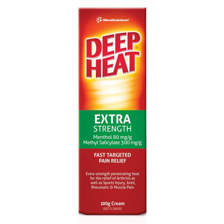 Deep Heat Extra Strength Cream 100g front image on Livehealthy HK imported from Australia