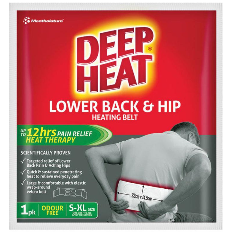 Deep Heat Lower Back & Hip Heating Belt 1 Pack front image on Livehealthy HK imported from Australia