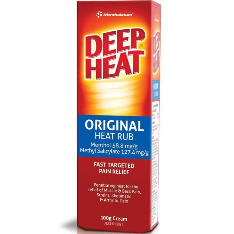 Deep Heat Mentholatum 100g front image on Livehealthy HK imported from Australia