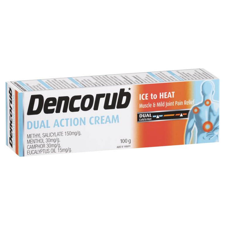 Dencorub Dual Action Cream 100g front image on Livehealthy HK imported from Australia