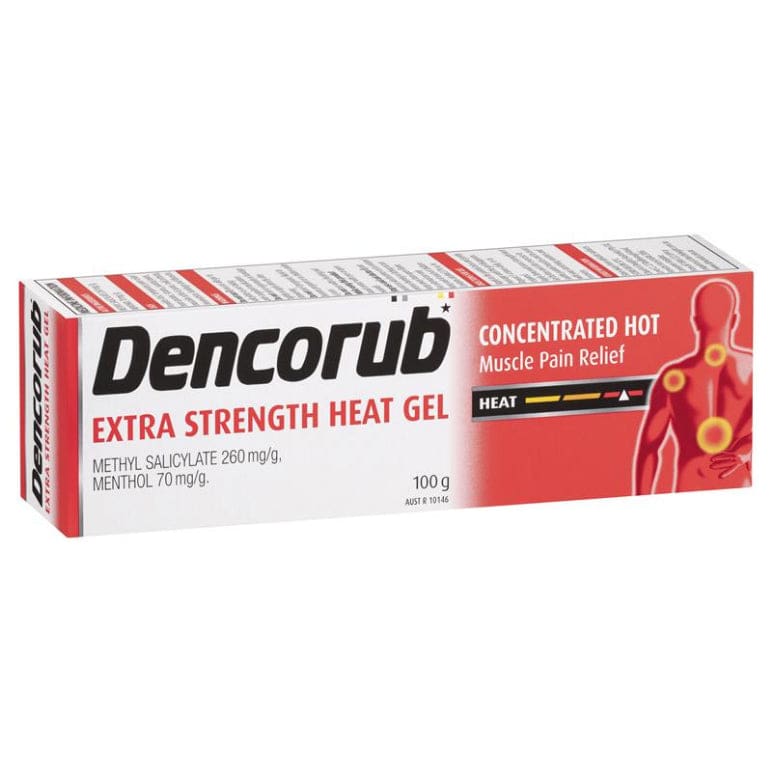 Dencorub Extra Strength Heat Gel 100g front image on Livehealthy HK imported from Australia