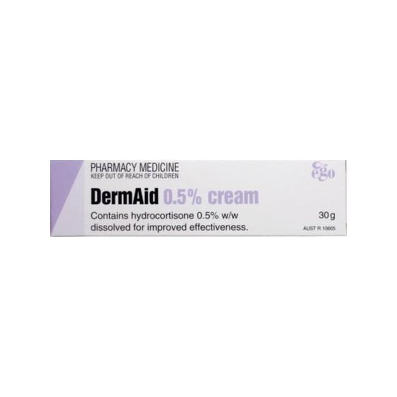 Dermaid 0.5% Eczema Cream 30g front image on Livehealthy HK imported from Australia