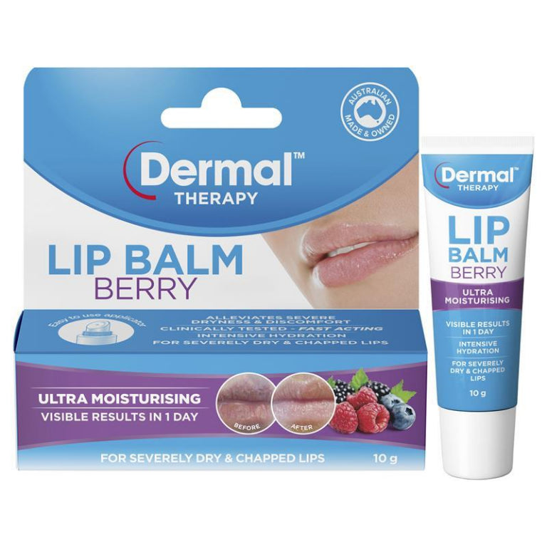 Dermal Therapy Lip Balm Berry 10g front image on Livehealthy HK imported from Australia