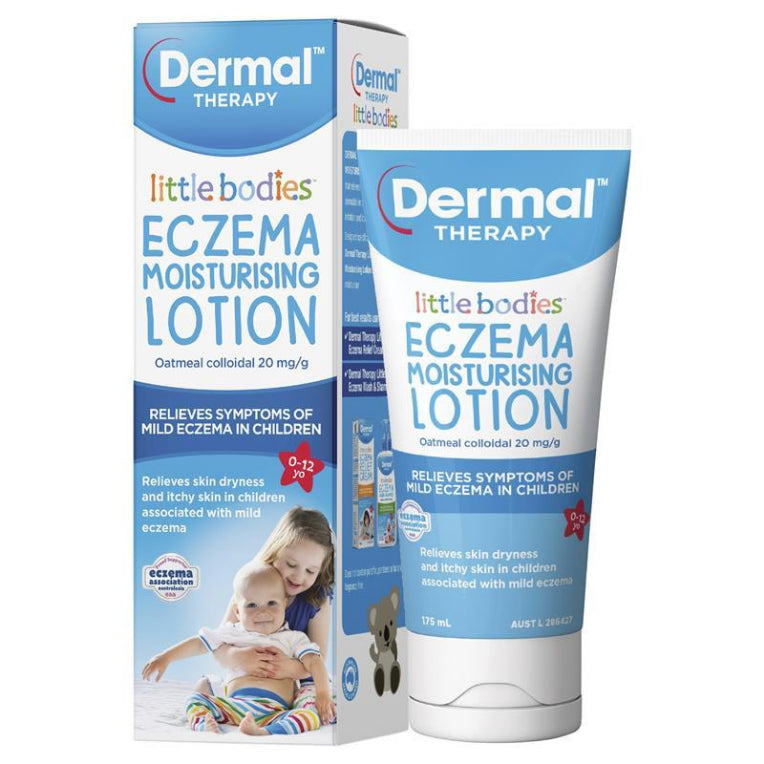 Dermal Therapy Little Bodies Eczema Moisturising Lotion Tube 175ml front image on Livehealthy HK imported from Australia