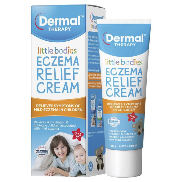 Dermal Therapy Little Bodies Eczema Relief Cream Tube 56g front image on Livehealthy HK imported from Australia