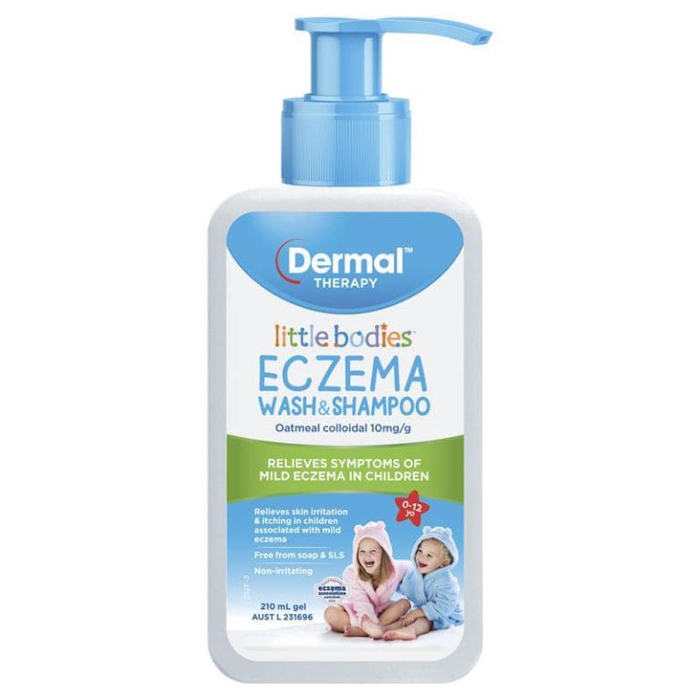 Dermal Therapy Little Bodies Eczema Wash & Shampoo Bottle with Pump 210ml front image on Livehealthy HK imported from Australia