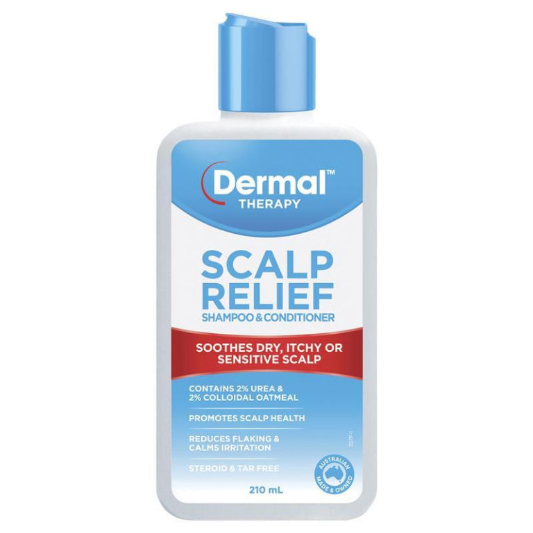 Dermal Therapy Scalp Relief Shampoo & Conditioner 210ml front image on Livehealthy HK imported from Australia