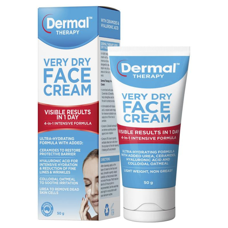 Dermal Therapy Very Dry Face Cream 50g front image on Livehealthy HK imported from Australia