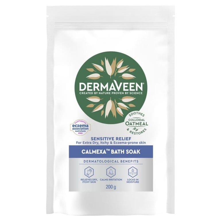 DermaVeen Calmexa Sensitive Relief Bath Soak 200g front image on Livehealthy HK imported from Australia