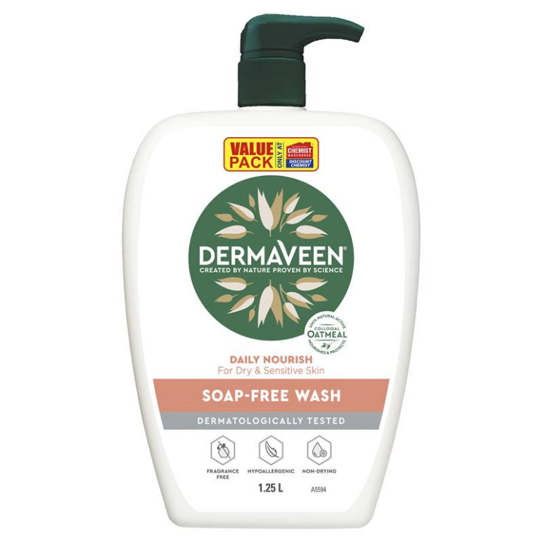 Dermaveen Daily Nourish Soap Free Wash 1.25 Litre front image on Livehealthy HK imported from Australia