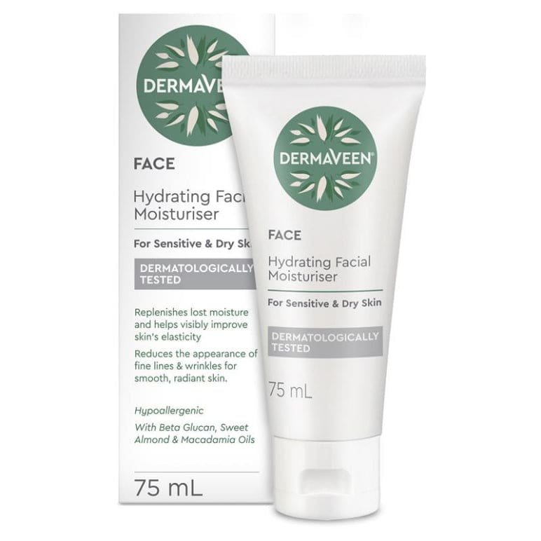 DermaVeen Face Hydrating Moisturiser 75ml front image on Livehealthy HK imported from Australia