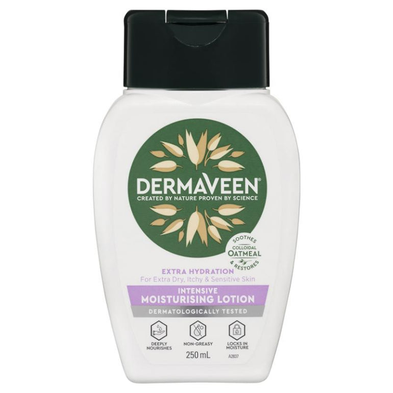 DermaVeen Intensive Extra Hydration Intensive Moisturising Lotion 250mL front image on Livehealthy HK imported from Australia