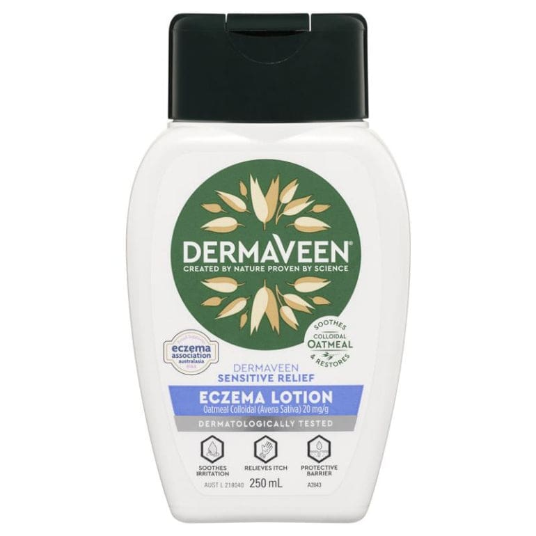 DermaVeen Sensitive Relief Eczema Lotion 250mL front image on Livehealthy HK imported from Australia