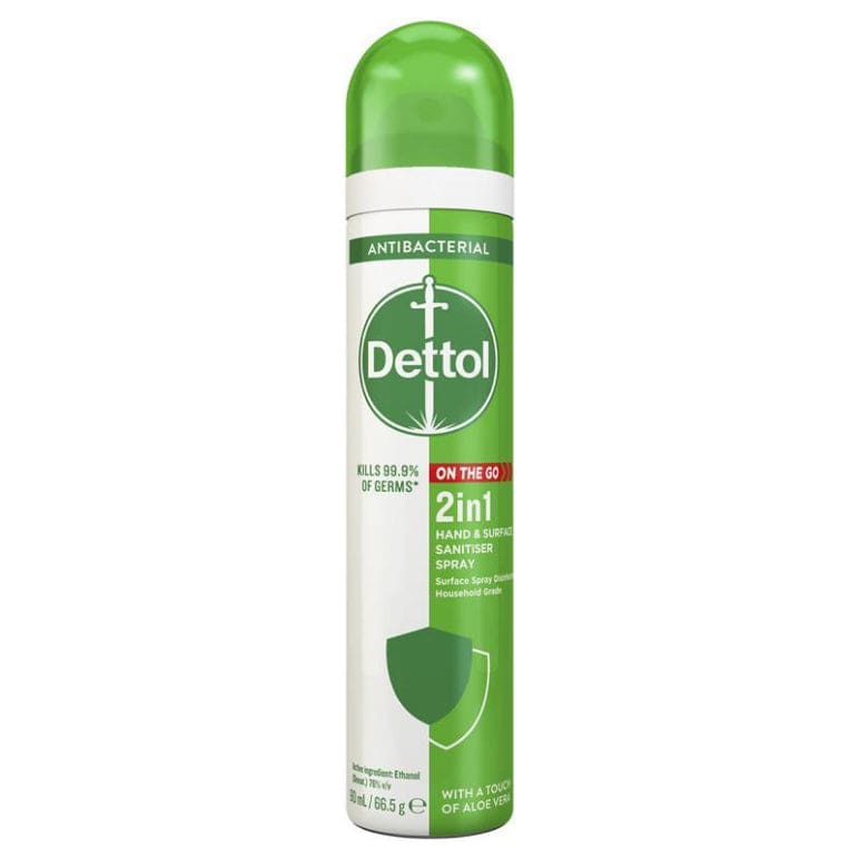 Dettol 2 In 1 Sanitizer Spray With Aloe Vera Extracts 90ml front image on Livehealthy HK imported from Australia