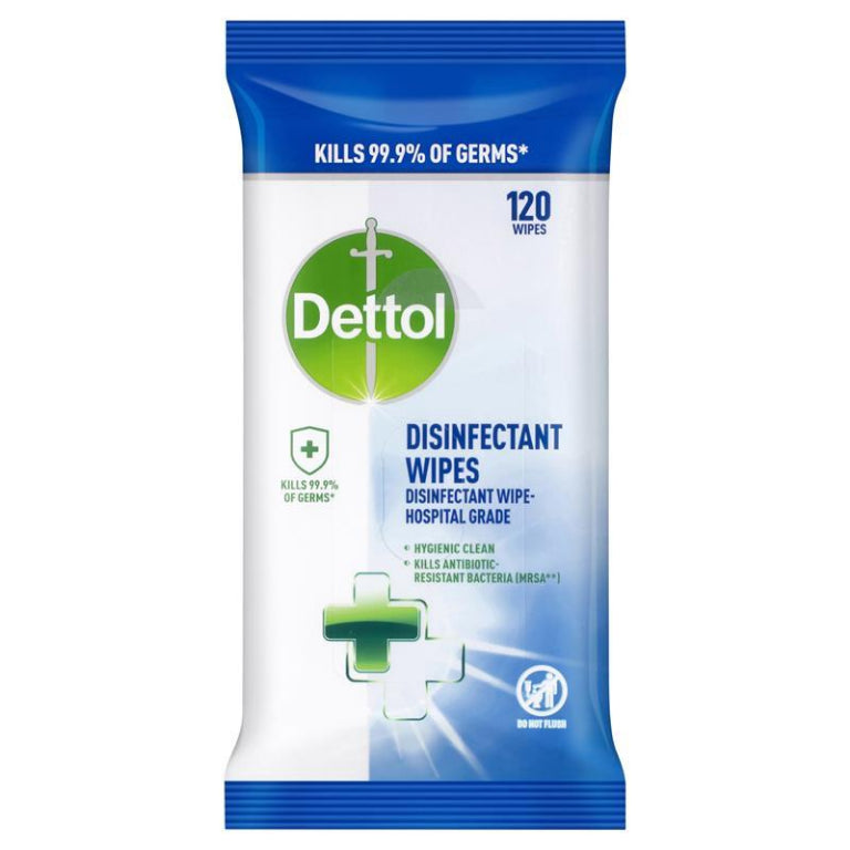 Dettol Antibacterial Disinfectant Surface Cleaning Wipes 120 Pack front image on Livehealthy HK imported from Australia