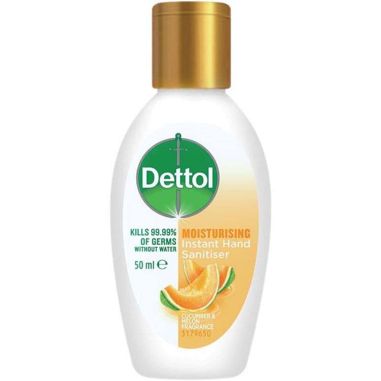 Dettol Cucumber & Melon Moisturising Instant Hand Sanitiser 50ml front image on Livehealthy HK imported from Australia
