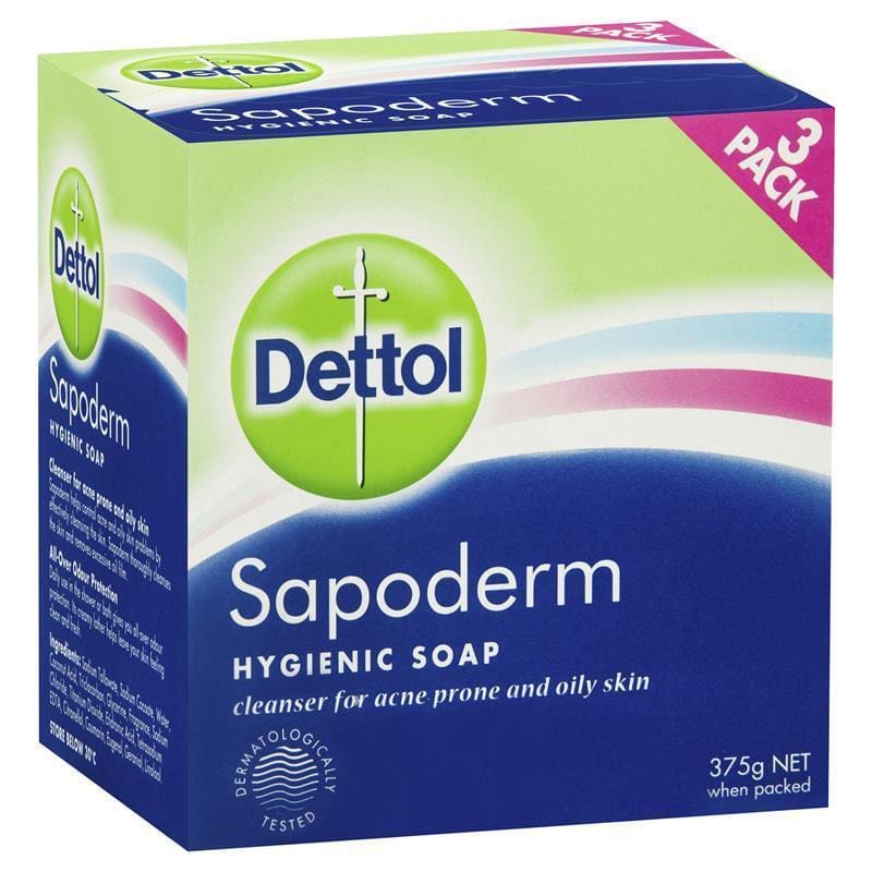 Dettol Hygienic Antibacterial Sapoderm Soap for Acne and Oily Skin front image on Livehealthy HK imported from Australia