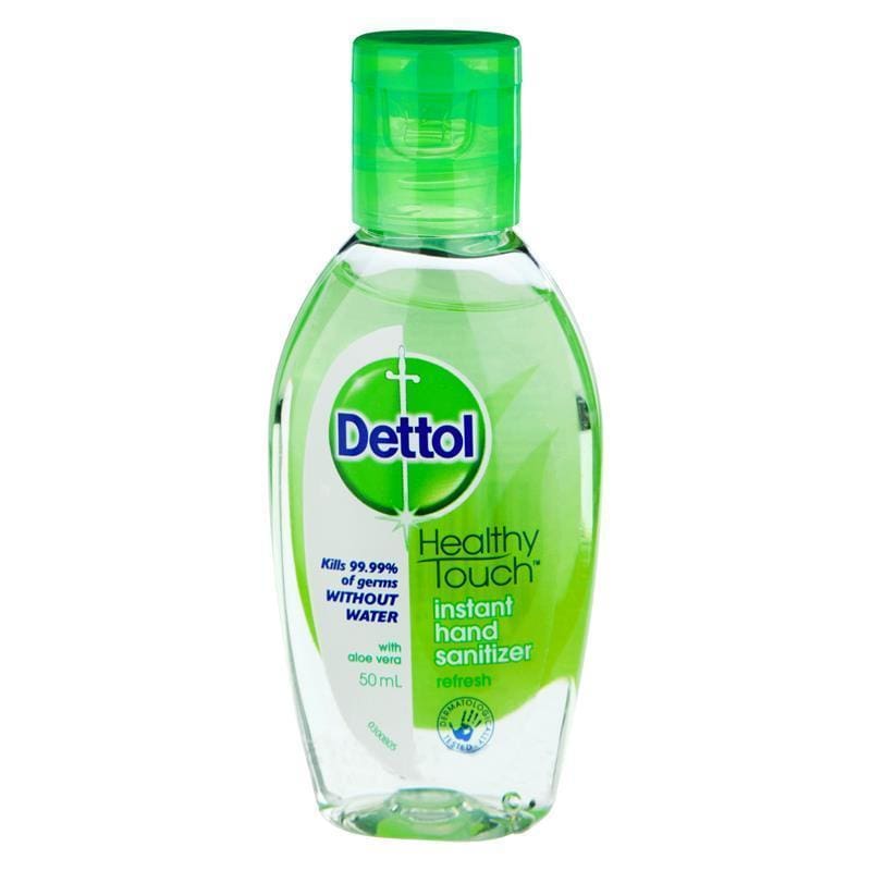 Dettol Refresh Liquid Hand Sanisiter 50mL Healthy Touch Antibacterial front image on Livehealthy HK imported from Australia