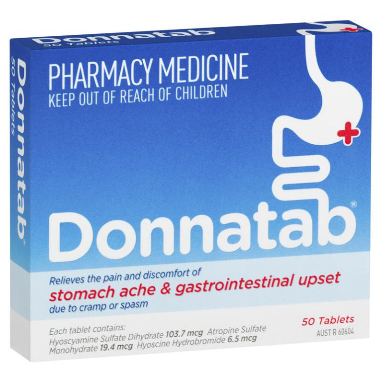 Donnatab Tablets 50 front image on Livehealthy HK imported from Australia