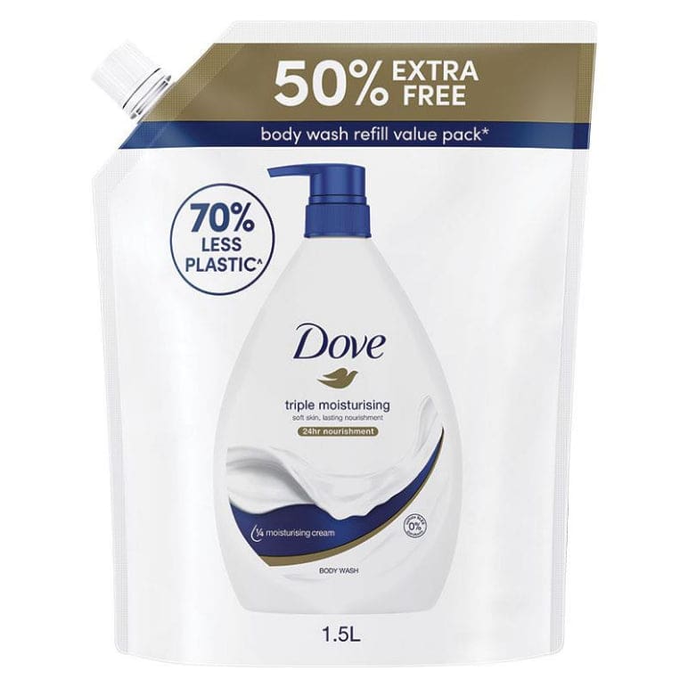 Dove Triple Moisturising Body Wash Refill 1.5L front image on Livehealthy HK imported from Australia