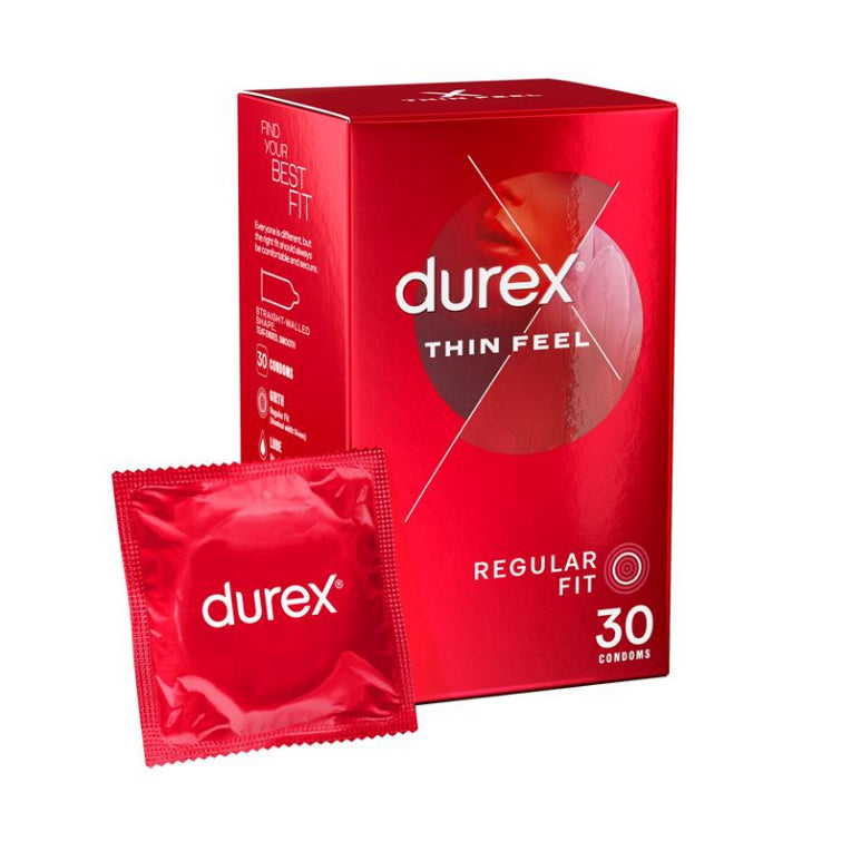 Durex Fetherlite Ultra Thin Feel Condoms Extra Sensitive 30 Pack front image on Livehealthy HK imported from Australia