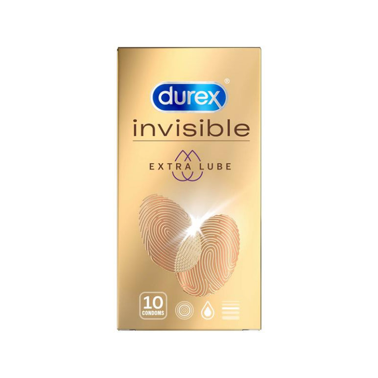 Durex Invisible Condoms Extra Lube 10 Pack front image on Livehealthy HK imported from Australia