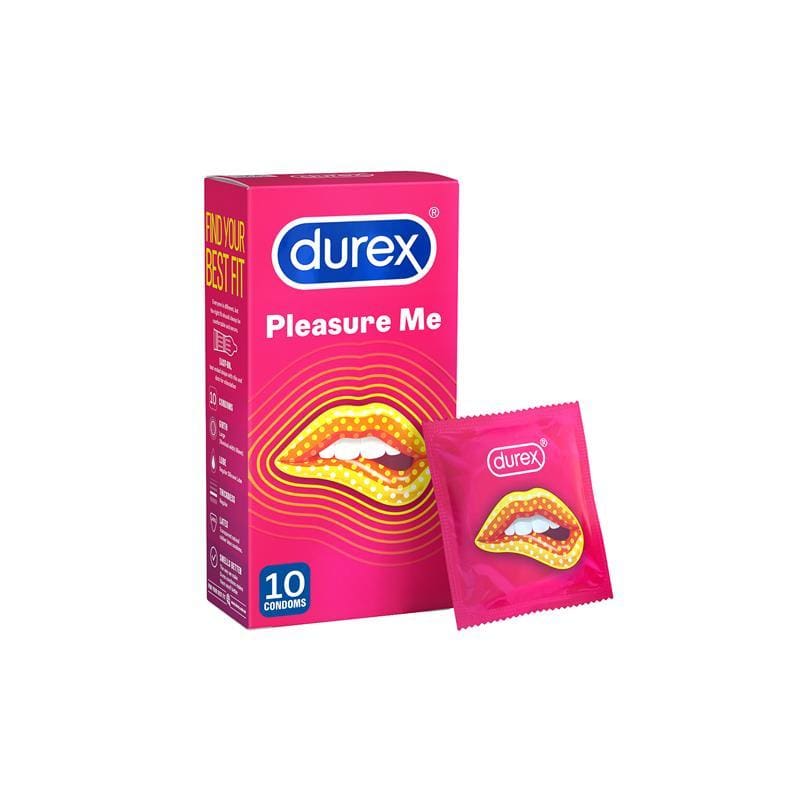 Durex Pleasure Me Condoms 10 Pack front image on Livehealthy HK imported from Australia