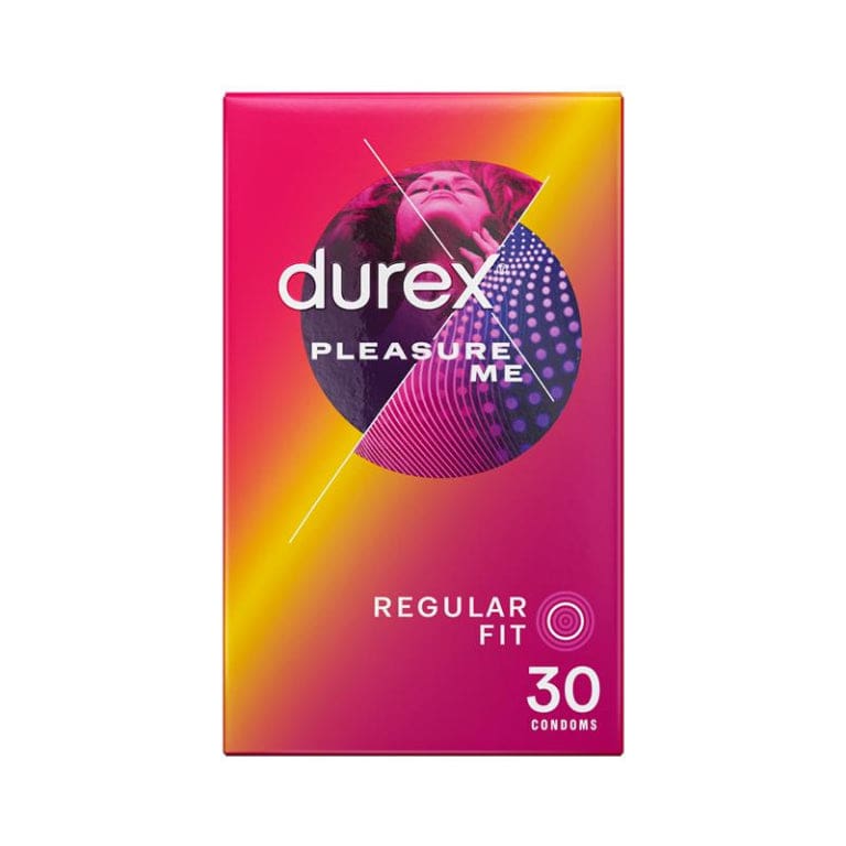 Durex Pleasure Me Condoms 30 Pack front image on Livehealthy HK imported from Australia