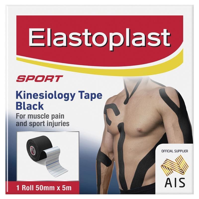 E-Sport K Tape Black 5cm x 5m 1 Roll front image on Livehealthy HK imported from Australia