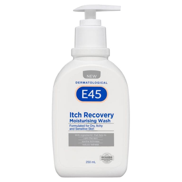 E45 Itch Recovery Moisturising Wash 250ml front image on Livehealthy HK imported from Australia