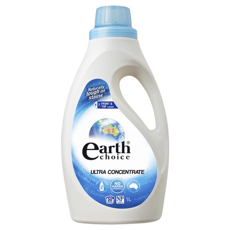 Earth Choice Laundry Liquid Ultra Concentrate 1 litre front image on Livehealthy HK imported from Australia