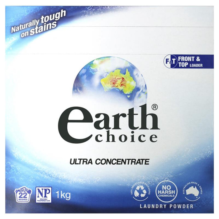 Earth Choice Laundry Powder Dual Format 1 kg front image on Livehealthy HK imported from Australia