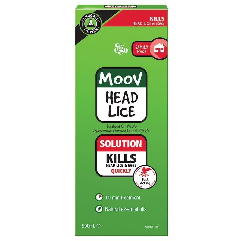 Ego Moov Head Lice Solution 500ml front image on Livehealthy HK imported from Australia