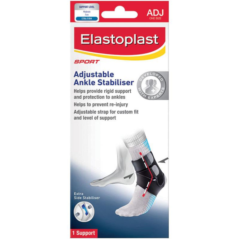 Elastoplast Adjustable Ankle Stabiliser front image on Livehealthy HK imported from Australia