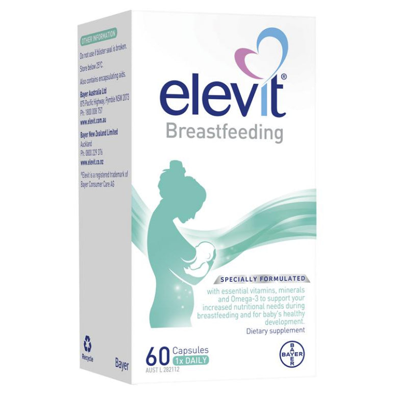 Elevit Breastfeeding Multivitamin Capsules 60 Pack (60 Days) front image on Livehealthy HK imported from Australia