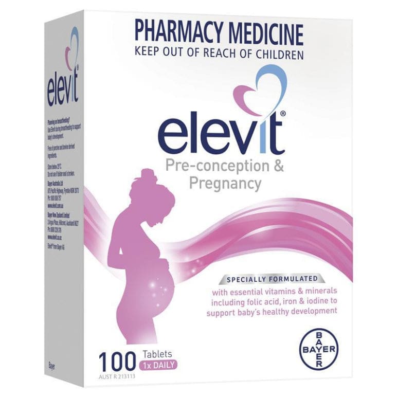 Elevit Pregnancy Multivitamin Tablets 100 Pack (100 Days) front image on Livehealthy HK imported from Australia