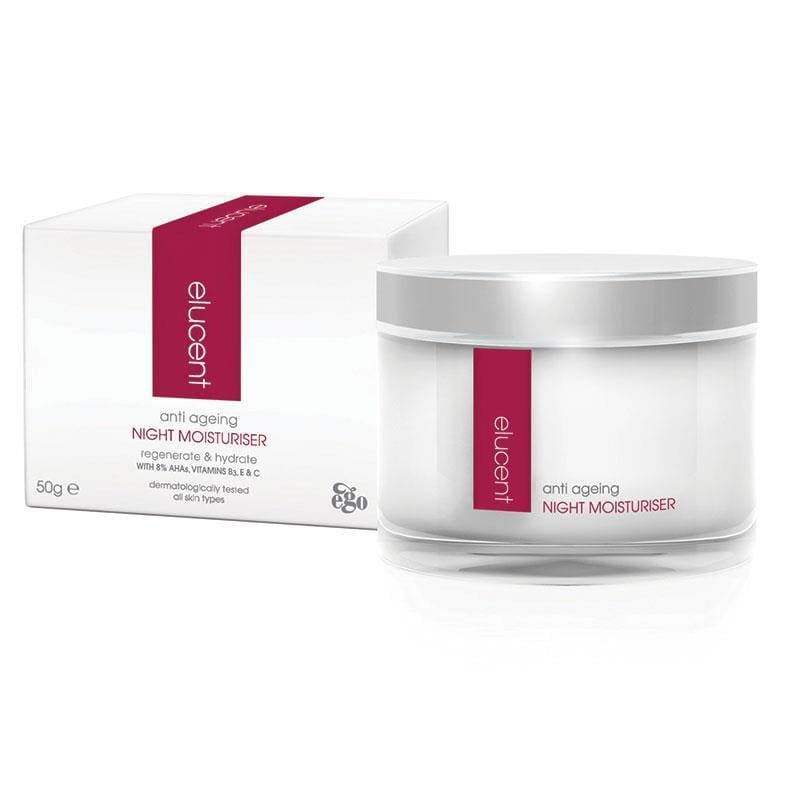Elucent Anti Ageing Night Moisturiser 50g front image on Livehealthy HK imported from Australia