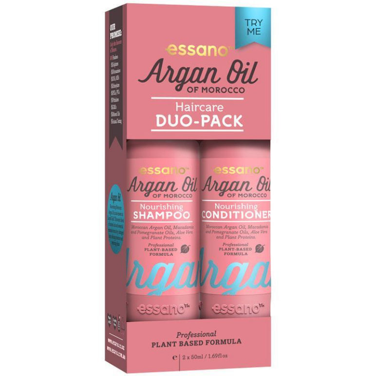 Essano Argan Oil Haircare Duo Pack 2x50ml front image on Livehealthy HK imported from Australia