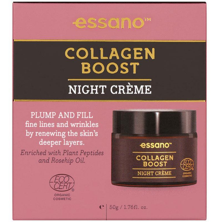 Essano Collagen Boost Night Cream 50ml front image on Livehealthy HK imported from Australia