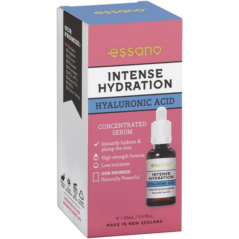 Essano Intense Hydration Hyaluronic Acid Concentrated Serum 20ml front image on Livehealthy HK imported from Australia
