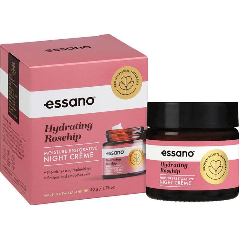 Essano Rosehip Moisture Restorative Night Creme 50g front image on Livehealthy HK imported from Australia