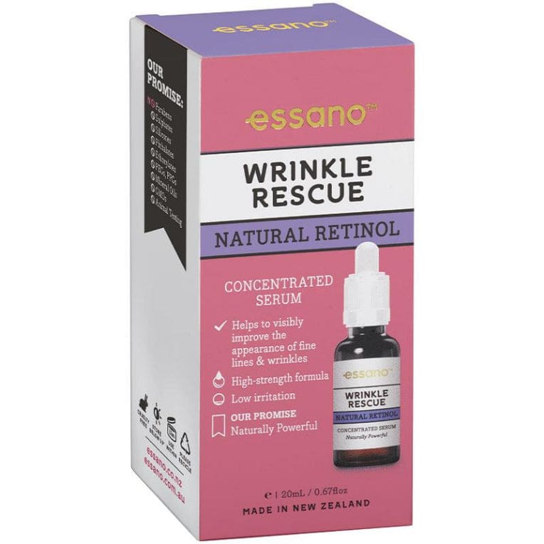 Essano Wrinkle Rescue Natural Retinol Concentrated Serum 20ml front image on Livehealthy HK imported from Australia