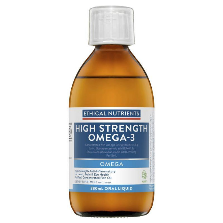 Ethical Nutrients High Strength Omega-3 Liquid (Mint) 280ml front image on Livehealthy HK imported from Australia