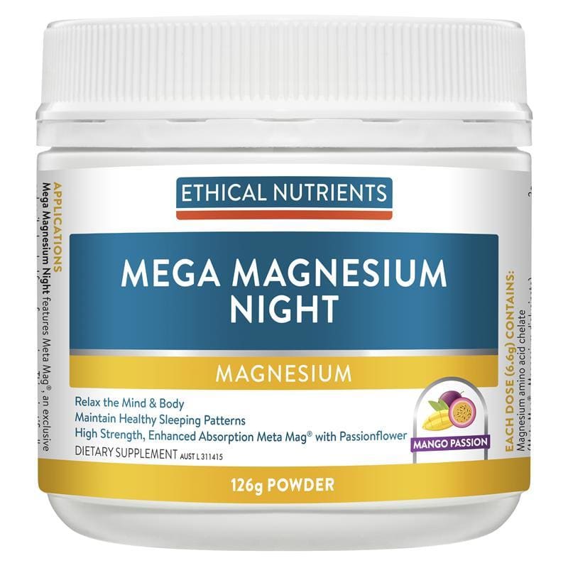 Ethical Nutrients Mega Magnesium Night 126g front image on Livehealthy HK imported from Australia