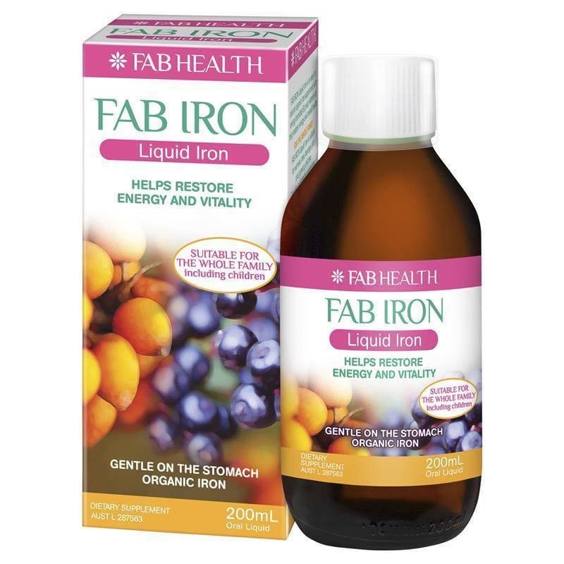 Fab Iron Liquid Iron 200ml front image on Livehealthy HK imported from Australia