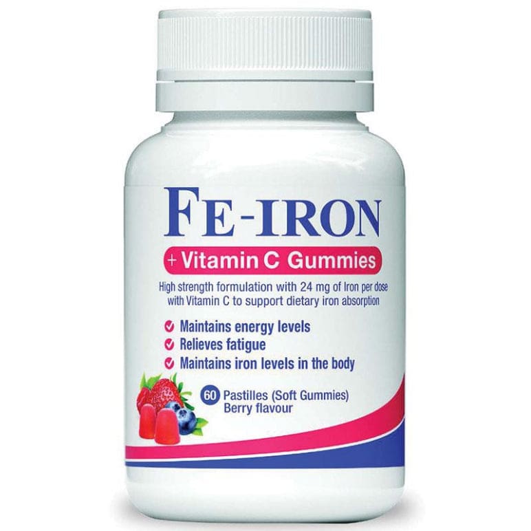 Fefol Fe-Iron And Vitamin C 60 Gummies front image on Livehealthy HK imported from Australia