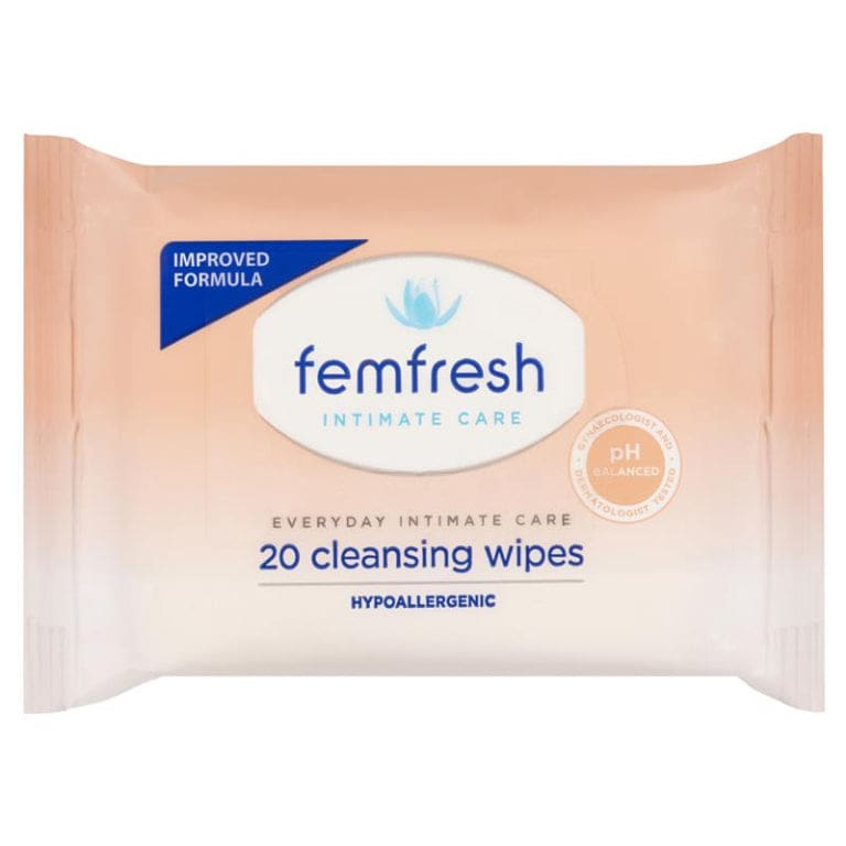 Femfresh Feminine Wipes 20 front image on Livehealthy HK imported from Australia