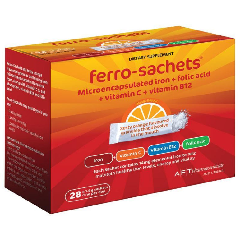Ferro Sachet 28 x 1.5g Sachets front image on Livehealthy HK imported from Australia