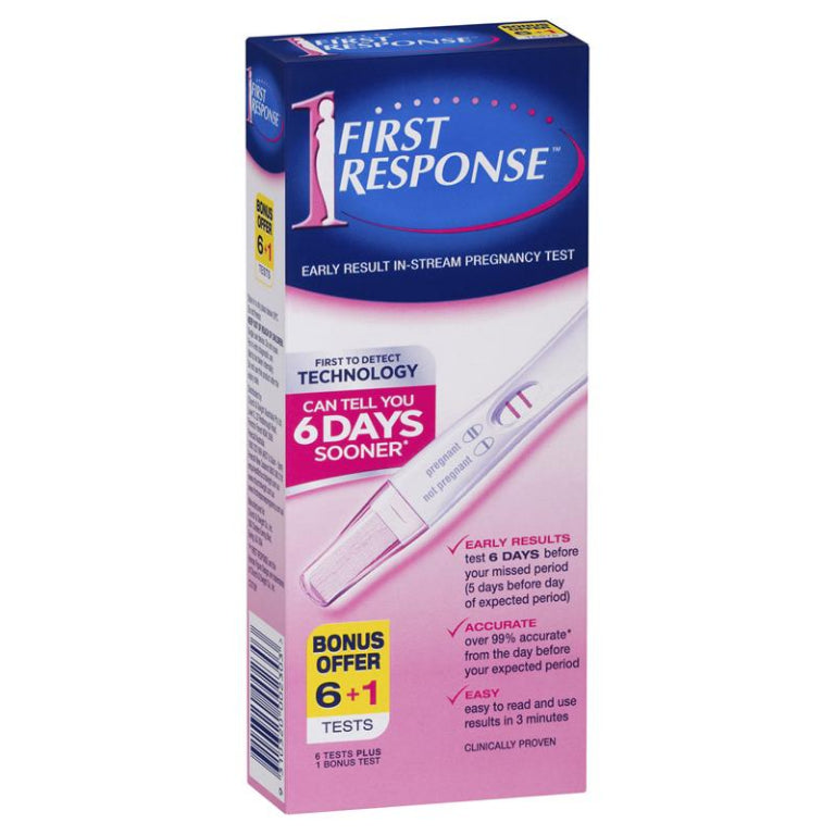 First Response Instream 7 Pregnancy Tests front image on Livehealthy HK imported from Australia