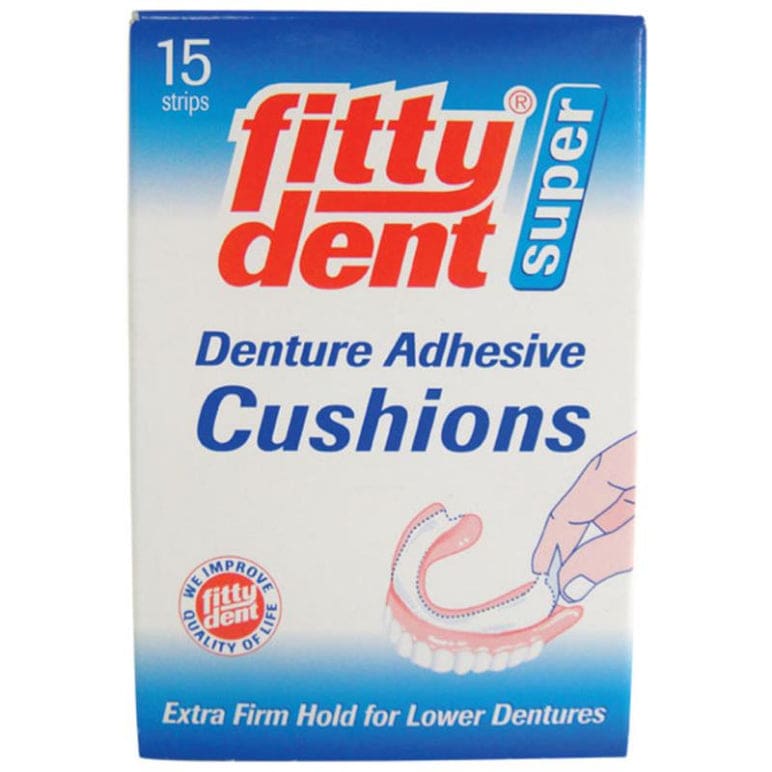 Fittydent Denture Adhesive Cushions 15 Strips front image on Livehealthy HK imported from Australia